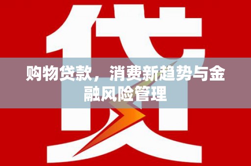 丹徒购物贷款，消费新趋势与金融风险管理
