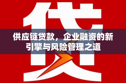 彬县供应链贷款，企业融资的新引擎与风险管理之道