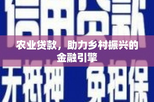 三元农业贷款，助力乡村振兴的金融引擎
