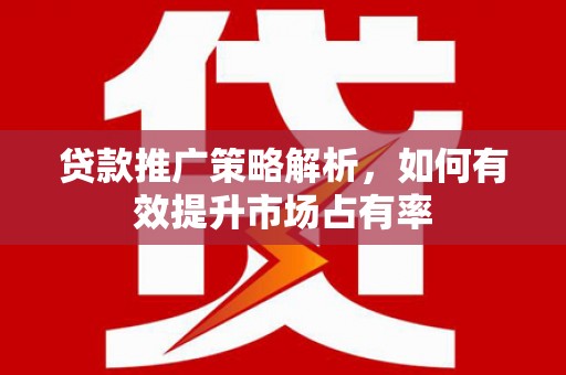花山贷款推广策略解析，如何有效提升市场占有率