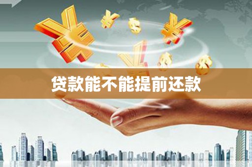 芦洲贷款能不能提前还款