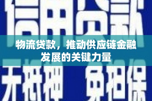 仙游物流贷款，推动供应链金融发展的关键力量