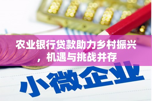 渭源农业银行贷款助力乡村振兴，机遇与挑战并存