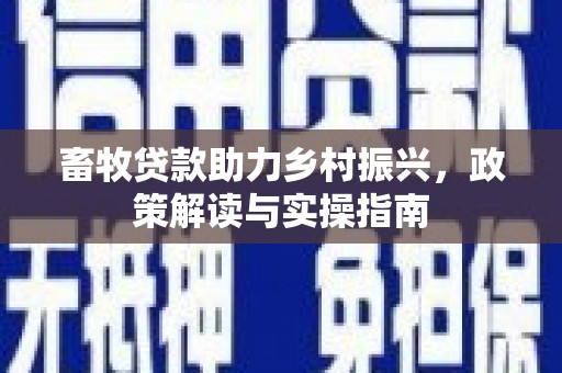 番路畜牧贷款助力乡村振兴，政策解读与实操指南