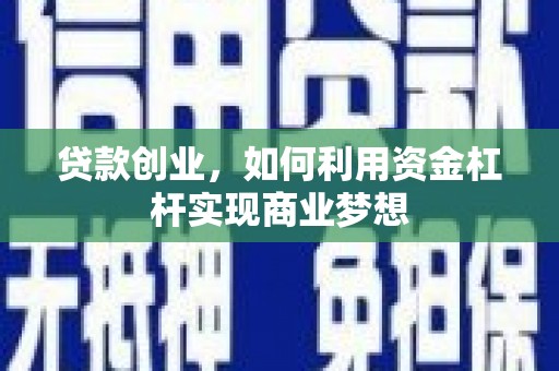 普兰贷款创业，如何利用资金杠杆实现商业梦想